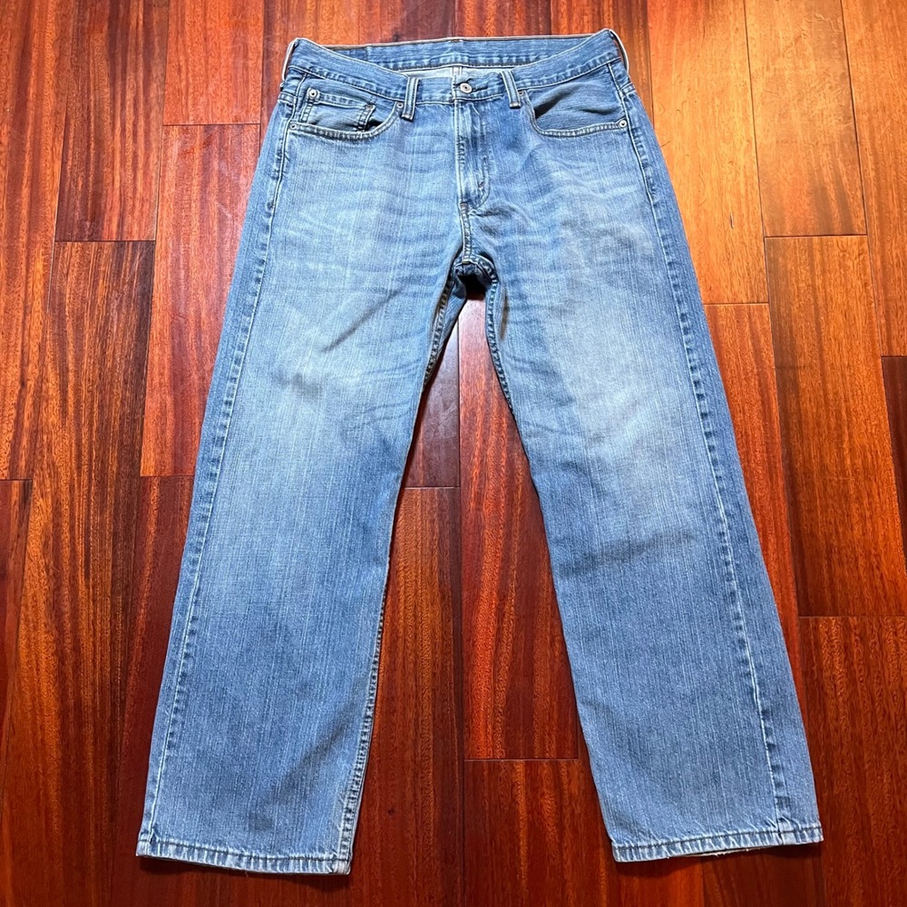 Levis Jeans Mens 32x30 (32x29) 569 Loose Straight Fit Blue Medium Wash Denim
